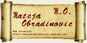 Mateja Obradinović vizit kartica